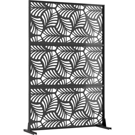 Paravent d'intimité métallique 188x120 cm, séparateur décoratif autoportant avec support. Idéal pour terrasse, balcon, jardin et espace intérieur (1/5)
