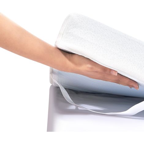 VEVOR Cubrecolchón de 1524 x 2032 x 76,2 mm, Protector de Colchón de Espuma Viscoelástica de Infusión de Gel Refrescante con Carcasa Desmontable y Lavable, Soporte Cómodo para Cualquier Cama (1/5)