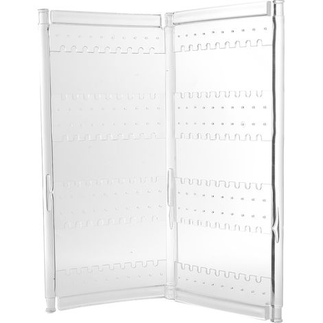 Étagère de présentation bijoux transparente pliable pour bracelets, colliers et boucles d'oreilles avec portes (1/5)