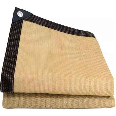 QORVA-Filet d'ombrage avec œillets, toile d'ombrage de jardin, facile à installer, protection UV, respirant, jaune clair 4 x 5 m (1/5)