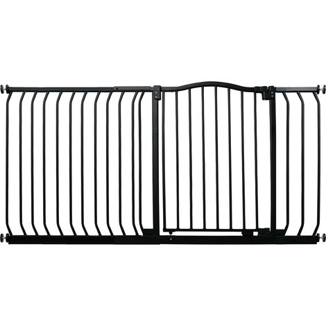 Bettacare Curved Top Dog Gate, 189cm - 198cm, Matt Black, Pressure Fit Pet Gate for Dog and Puppy, Pet and Dog Barrier