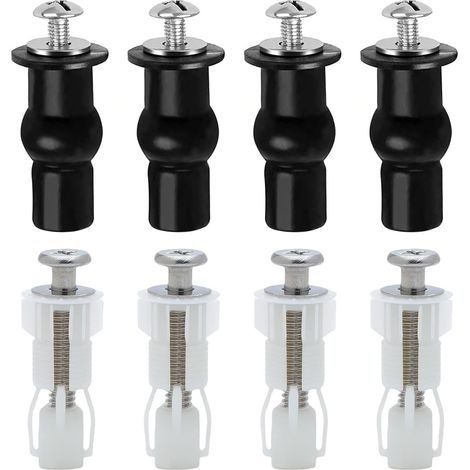 Toilet seat screw fittings, 8-piece universal toilet seat hinge replacement nuts