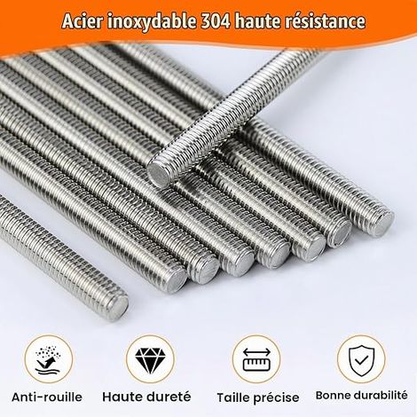 Tige Filetée Inox M8x100mm Écrous À Embase Fixation (1/3)