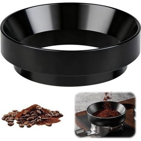 Bague de dosage magnétique de 58 mm, anti-poussière, compatible avec les porte-filtres de 58 mm, les entonnoirs à expresso et les accessoires pour machines à café de barista, noire. (1/4)