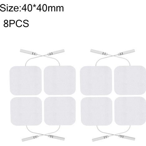 Lot de 8 électrodes autocollantes de rechange pour appareil de massage TENS/EMS, stimulateur musculaire, gel conducteur d'électrothérapie 00972