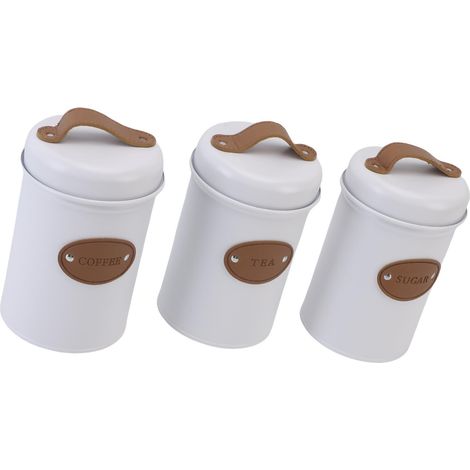 3PCS Boîtes Conservation Aliments Étanches Multifonction – Bonbons Thé Café Boîte Cuisine, Beige (1/5)