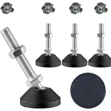 Pieds de nivellement réglables M10 x 50 mm, diamètre de base de 40 mm, pieds de meubles, 1 pièce par paquet. (1/5)