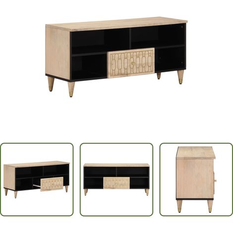 vidaXL Rangement -  Meuble TV 100x33x46 cm bois massif de manguier (1/5)
