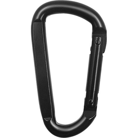 Mousqueton Noir Inox à ressort diamètre 8mm - Longueur 8 cm - LOT DE 2. Crochet Mousqueton Polyvalent Intérieur/Extérieur pour Hamac, Porte-Clés, Camping, Pêche, Balançoire et Accessoires de Ra (1/4)