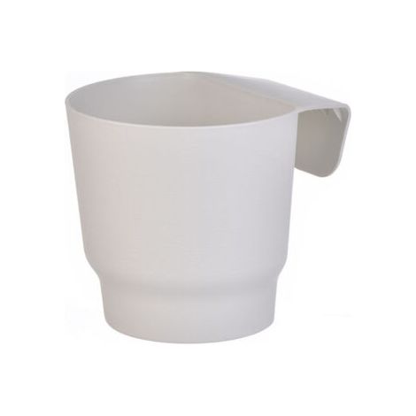 Pot de fleurs suspendu pour clôture de balcon, petit pot en plastique blanc, adapté à la décoration de jardin extérieur, 1 pièce