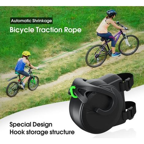 Fahrrad-Abschleppseil, einziehbares Abschleppseil mit Haken, Abschleppseil für Kinderfahrräder, Abschleppseil für Mountainbikes und Fahrräder (Eltern-Kind), Abschleppkabel für ... (1/5)