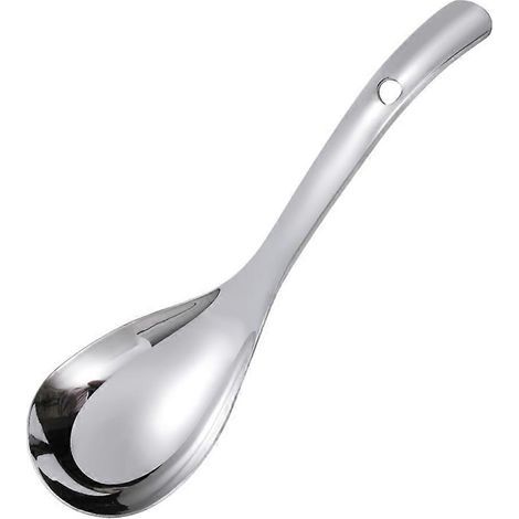 Langstieliger Reislöffel aus Edelstahl (1 Stück), Küchenutensil für Haushalt und Gastronomie (silber) – 236,8 cm – Silber (1/4)