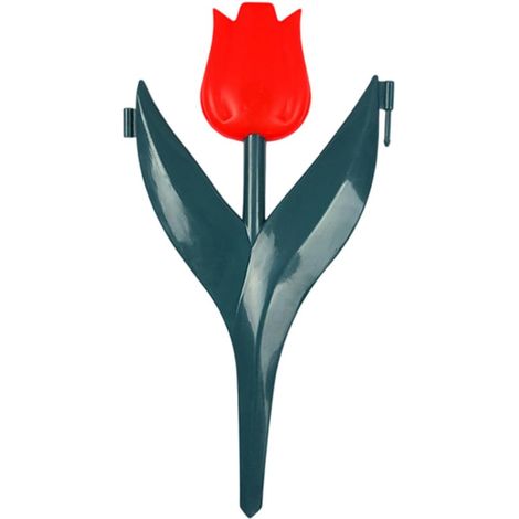 Lot de 2 bordures de jardin pour tulipes, 15 x 29 cm, bordures paysagères en plastique avec piquets, clôture décorative emboîtable pour parterres de fleurs, cour et terrasse (rouge) (1/5)