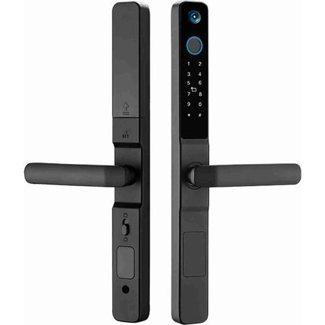 Smart Door Lock, Electronic Security Door Lock with Mechanical Key for Tuya Function, Touchscreen, Fingerprint, Password, IC Card, APP, Stable and Reliable (1/5)