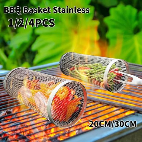Panier à barbecue en acier inoxydable, lot de 4, grand modèle (1/5)