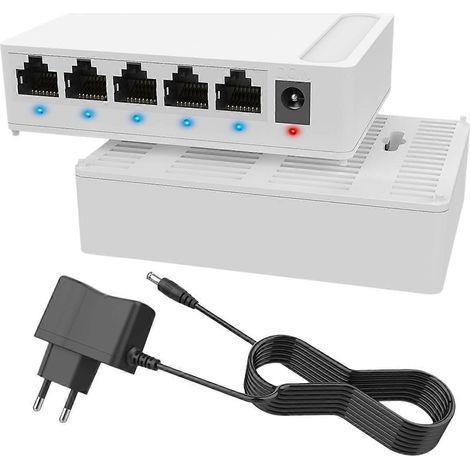 Switch Ethernet réseau 5 ports 1000 Mbps pour bureau et domicile (prise UE) (1/5)