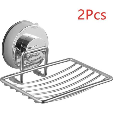 Porte-savon à ventouse - Acier inoxydable 304 - Installation facile - Durable - Pour salle de bain et cuisine