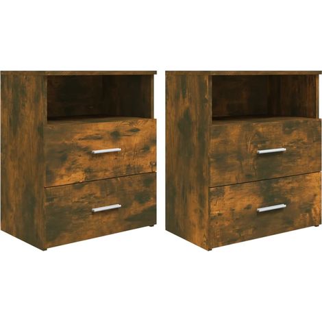 Maison Exclusive - Nachttische 2 Stk. Räuchereiche 50x32x60 cm
