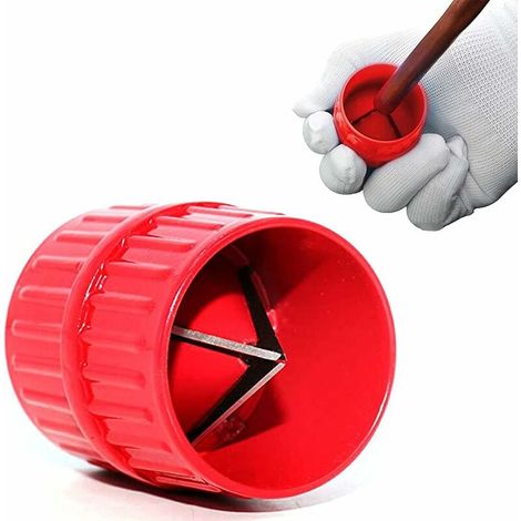 Alésoir de Tuyau Ébavureur Pour Tuyaux Intérieur et Extérieur Ébavureur Multicouche Pour Tubes Avec Lames en Acier,rouge (1/5)