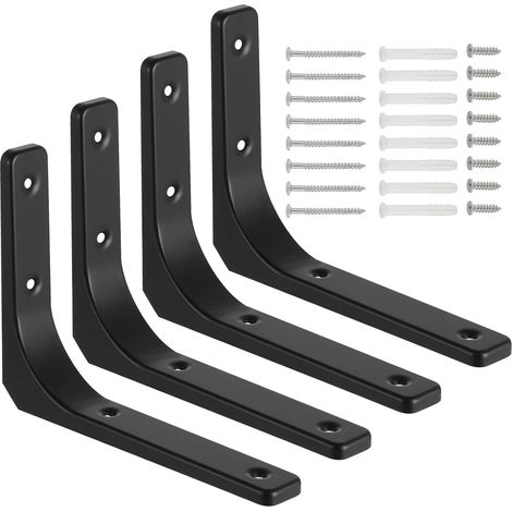 4 Pcs Supports Muraux Industriels,8 Pouces Supports d'étagère,Résistants Support Flottant Industriels (15x20cm) (1/5)