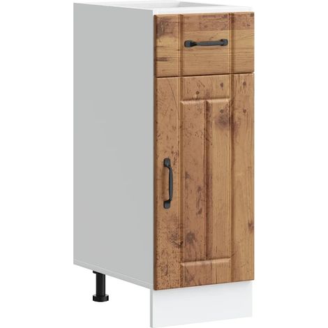 Mobile da cucina Lucca pratico contenitore piedini regolabili 30 x 46 x 81,5 cm legno composito finitura effetto legno anticato 020050060