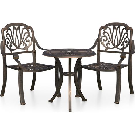 Maison Exclusive - 3-tlg. Bistro-Set Aluminiumguss Bronzen