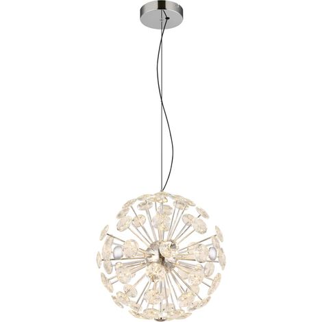 Globo - lampada a sospensione - VIRINA - cromo - vetro - Ø 45cm - (1/3)