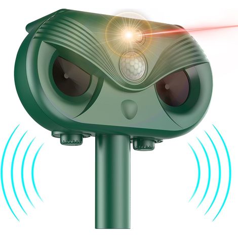 Répulsif solaire à ultrasons pour chats et chiens étanche zone cinq cents mètres carrés avec lumière efficace contre animaux et rongeurs