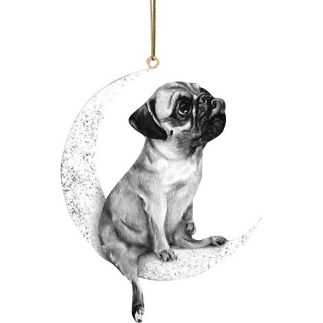 Ornement Commémoratif Chien - Décoration Arbre Noël en Bois - Souvenir Mémoire Animal Familier - 10 x 8 cm (1/5)