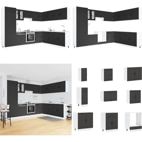 vidaXL Ensemble d'armoires de cuisine 14 pcs Lucca bois d'ingénierie (1/5)