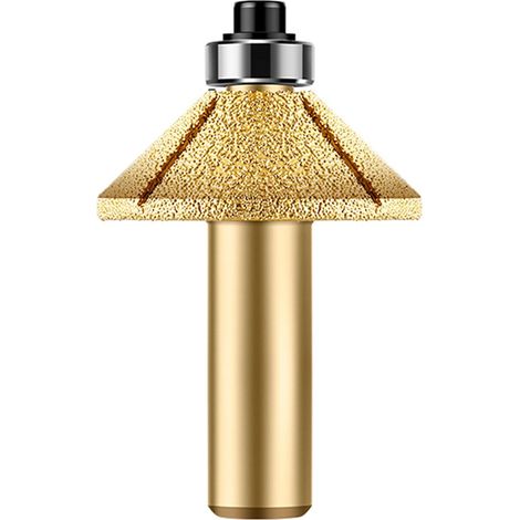 Bits de Routeur de Bord de Meulage au Diamant - 45 Degrés Fraise Oblique avec Roulement(1/2 pouce-Tige)