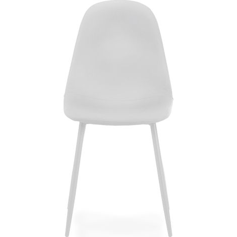 Sedia Lady Bianco sedile ecopelle legno similpelle cucina sala da pranzo design moderna albergo ristorante (1/5)