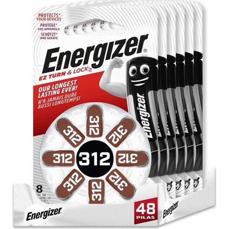 Pack de 48 pilas de audífono de zinc aire tamaño 312 (1/5)