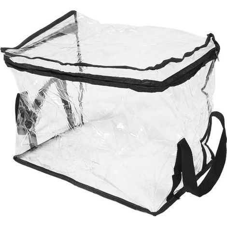 Boîte de rangement transparente pour livres 38 x 24 x 32 cm, sac de rangement en plastique résistant à l’humidité, protection et organisation des livres (1/5)