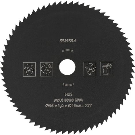 Jeffergarden Lame de scie circulaire en acier rapide 72 dents 85 mm x 10 mm, adaptée au bois et au métal