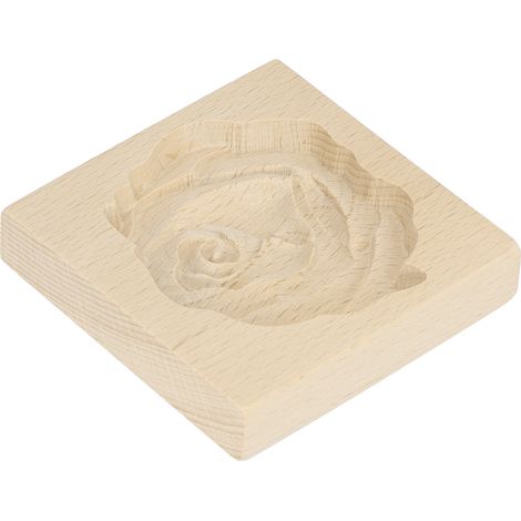 Moule à biscuits en bois facile à démouler, réutilisable et lavable, motif rose, idéal pour la pâtisserie maison. (1/5)