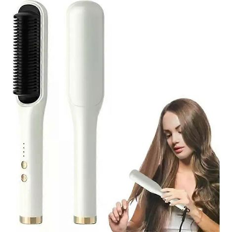 Peigne électrique à air chaud, brosse à cheveux multifonctionnelle, fer à friser, lisseur à chauffage rapide, brosse lissante (1/4)