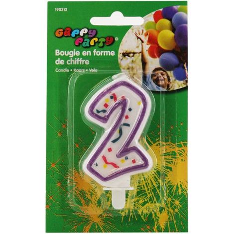 Bougie anniversaire chiffre 2 (1/2)