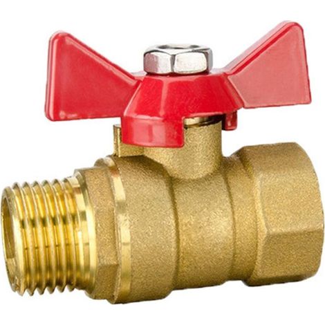 Vanne à sphère Mâle/Femelle Manette papillon Débit d'eau optimal passage intégral Etanchéité renforcée et maintenance facilité par double sécurité, joint torique et presse-étoupe (1/5)