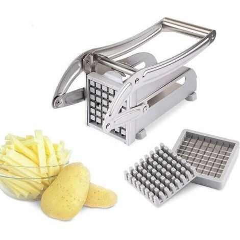 Professional Stainless Steel French Fry Cutter French Fry Slicer with Replacement Blade Manual Potato Fry Cutter for Vegetables Onion Potato Carrot Fruit (1/4)
