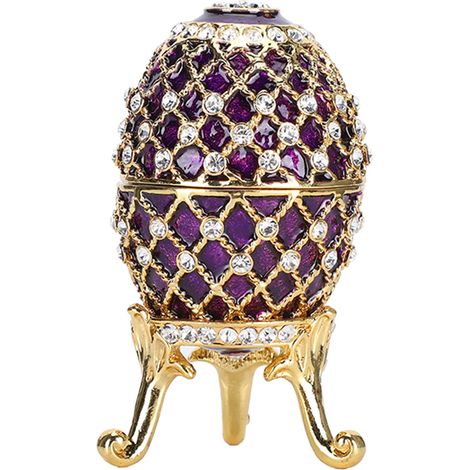 Œufs de Pâques émaillés, artisanat d'œufs de Pâques, ornements en métal peint et émaillé doré, décoration intérieure (1/5)