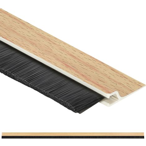KOTARBAU® Brosse Bas de Porte - Aluminium - 1 m - Chêne - 45 mm - Joint De Porte D'Entrée - Protection Insectes - Langlebig Fiable - Bas de Ouvrant Isolant - Anti Cafard - Autocollant