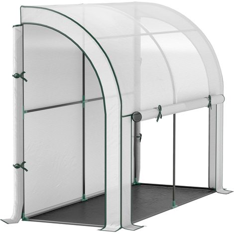 Serra da giardino con porta avvolgibile in plastica e struttura in acciaio 200 x 80 x 157 cm bianca (1/5)
