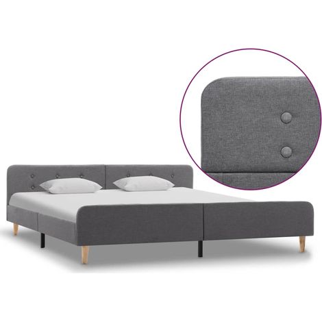 Cadre de lit Gris clair Tissu 180 x 200 cm (1/5)