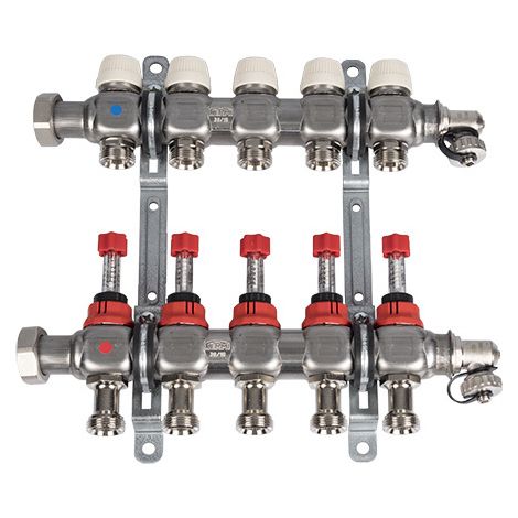 Kermi x-net Verteiler 1'' Komfort-2 für 2 Kreise, Baulänge 170 mm, SFVT0201000 (1/2)