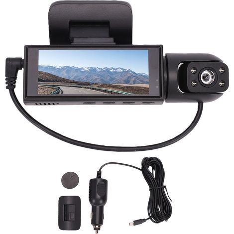 Dashcam – caméra de tableau de bord, enregistreur de données automobiles, 1080P HD, avant et arrière, à l'intérieur de la voiture, enregistrement en boucle de circulation à 360 degrés (1/5)