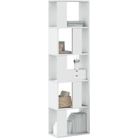 Bücherregal 5 Böden Weiß 45x23,5x162,5 cm Holzwerkstoff
