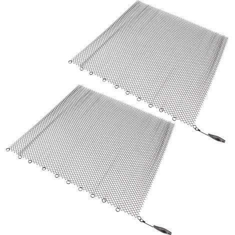 Pare-étincelles de cheminée 2 panneaux suspendus en maille, écran de protection noir 24x20 pouces pour foyer à bois (1/5)