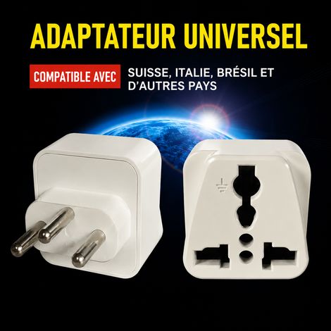 Adaptateur Prise Suisse vers Europe 3 Broches Haute Qualité Cuivre Pur 110-250V 1000W 3,5 × 4 × 3,5 cm 24 g – Livraison gratuite (1/5)