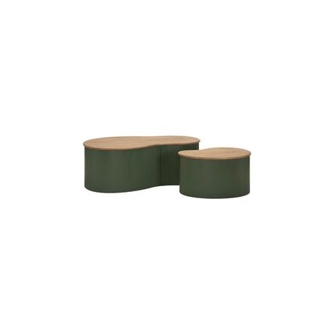 Ensemble table basse francfort verte 2 pièces 87 x 53x32 - 50 x 35x28 (1/5)